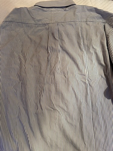 Meeting Street Collection Pinpoint Blue Stripe Long Sleeve Dress Shirt 18 1/2 - Picture 4 of 6