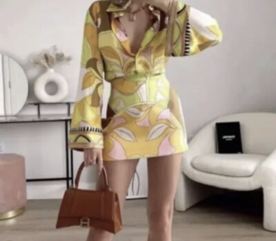 Jupe Who What Wear Taille 2 - Imprimé Floral Jaune, Style Flare - Occasion Très Bon état