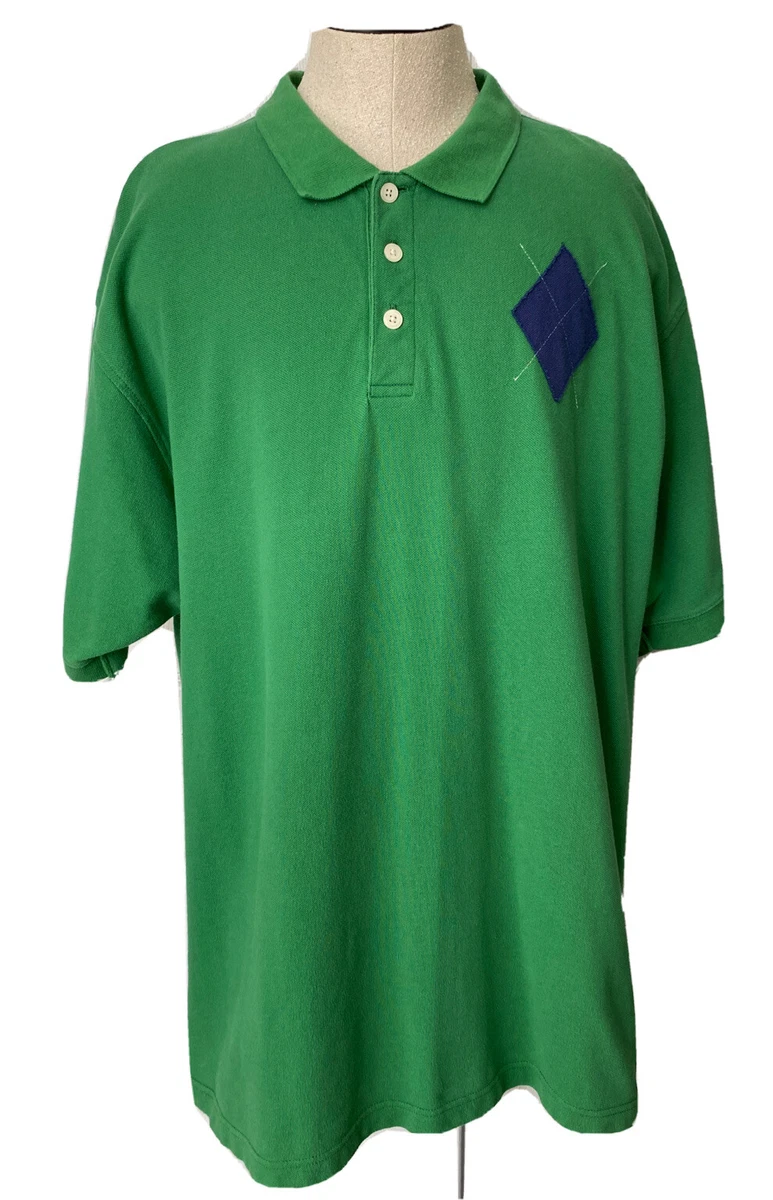 Finish Line FINL365 Green Polo Shirt Argyle Diamond Golf Men s 3XL