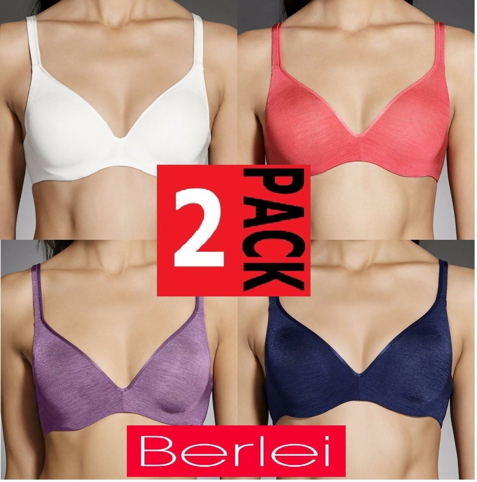 2 x Berlei Barely There Bras Contour Underwire Bra Womens Pack A B C
