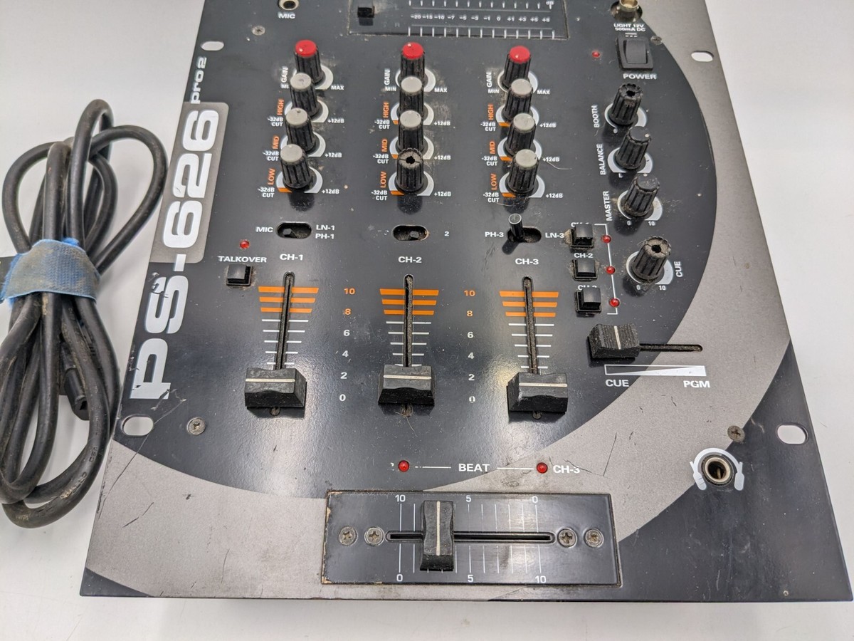 Gemini PS-626 PRO 3チャンネルミキサー 音出確認 ジャンク扱い Gemini PS-626 PRO 3チャンネルミキサー 音出確認 ジャンク扱い