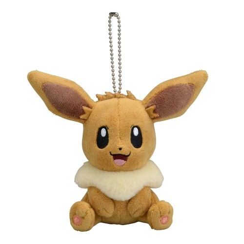 Оригинальный плюшевый брелок-талисман Центра покемонов Eevee sitting NEW