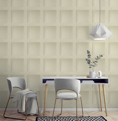 Cream Wood Optic Panelling Wallpaper | 3D Textured Timber Plank Effect | Self-Adhesive Wall Decor 4 thumbnail image