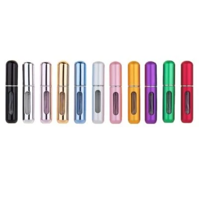 3Pcs Random Color 5ml Refillable Travel Portable Perfume Bottle Spray Pump Case