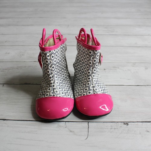 Robeez Tredz Baby Girl's Pink Gray Rainboots Boots Infant Size 3-6 Months 2 - Picture 5 of 6