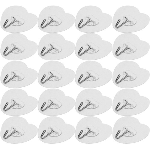 20 Pcs Love Hook Ceiling Suction Cup Hooks Bathroom Towel for Wall