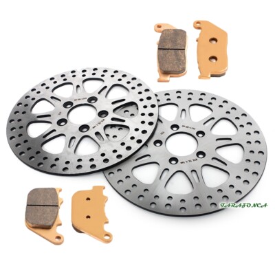 11.5'' Brake Rotors Pads Front Rear Sportster XL883 XL1200 Custom Nightster 04-13