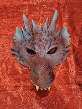 PURPLE Dragon Half Mask, Adult Costume, Halloween party, Cosplay, Theater,LARP