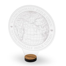 Acrylglasschild Aufsteller Acryl Gravur individuell Geschenk - Globus