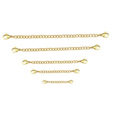5PCS Lobster Buckle Necklace Extension Chain with Lobster Clasp at Both Ends