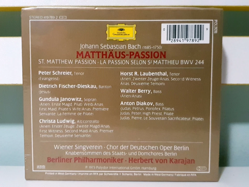 Johan Sebastian Bach Matthaus-Passion Herbert Von Karajan! ¡Nuevo sellado! Foto 2 de 4