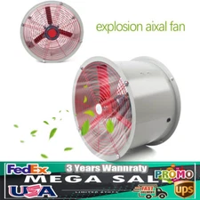 16 inch Axial Fan Cylinder Pipe Spray Booth Paint Fumes Exhaust Fan 62dB 110V
