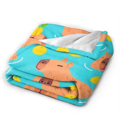 Putxubio Capybara Plush Blanket - 60x80 Inch Soft Fleece Throw For Animal Lovers