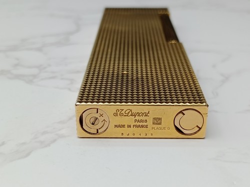 NICE S.T. DUPONT Line 2 - L2 - Table Gas Lighter - Gold Plated - 0012-AC13 - Picture 19 of 24