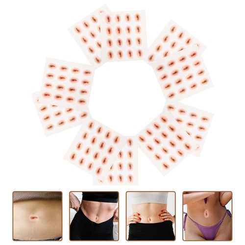 10pcs Belly Button Tattoo Sticker Disposable Fake Navel Stickers Realistic Navel