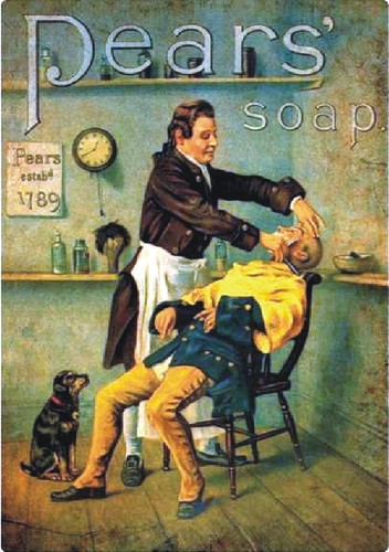 TARGA VINTAGE "1789 PEARS' SOAP BARBER SHOP" Pubblicità,Advertising,Poster Plate - Zdjęcie 1 z 2