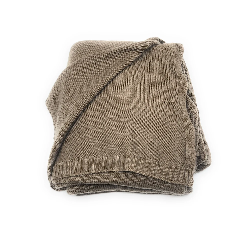 Cashmere Knit Soft Travel Wrap or Throw Blanket Handmade in Nepal 36" x 80" - Image 3 of 4