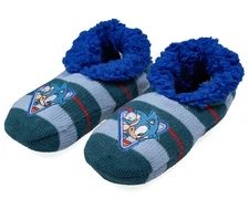 Sonic The Hedgehog Boys' Plush-Lined Non-Slip Slipper Socks