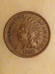 1880 Indian Head Cent About Uncirculated Condition No Damage/Cleaning