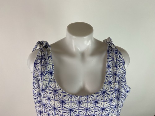 Soft Surroundings Size 3X Blue White Kyoto Embroidered Eyelet Tiered Maxi Dress - Picture 6 of 11