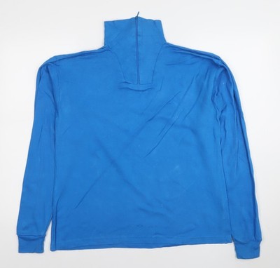 Trespass Herren Sweatshirt blau hochgeschlossen durchgehender Reißverschluss Baumwolle Größe L