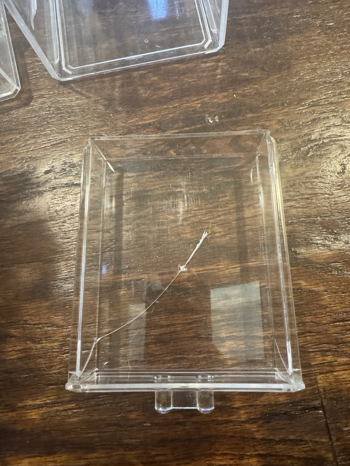 Clear Acrylic Makeup Organizer – 3 Drawers + Top Compartments (Cracked Drawer)