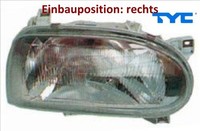 TYC 20-3471-05-2 Hauptscheinwerfer Rechts Scheinwerfer Frontscheinwerfer FüR VW