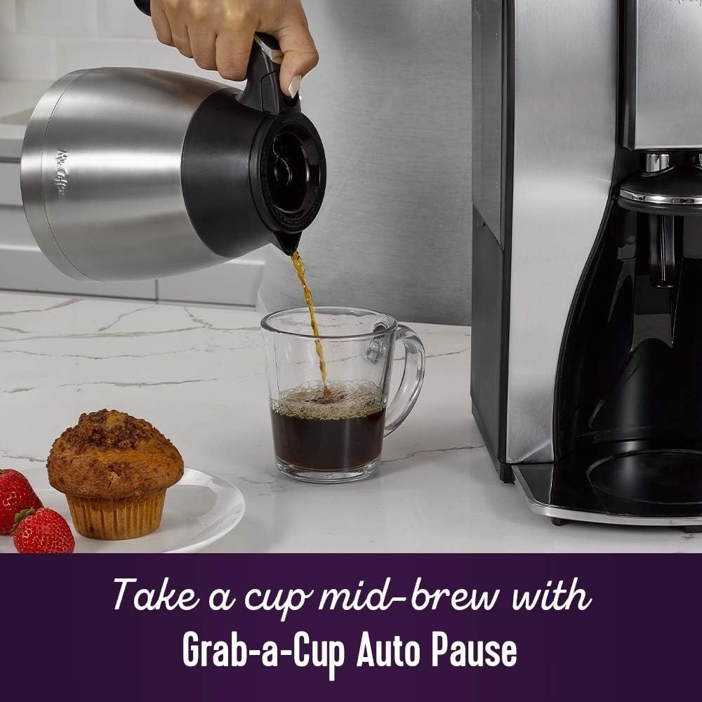 Programmable Coffee Maker 10 Cup Thermal Carafe Brew Strength Selection Delay