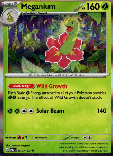 Pokemon -  Meganium - 010/132 - Holo rare - Mega Evolution - NM/M