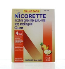 Nicorette Nicotine Gum 4MG Fruit Chill Flavor 160Pcs  EXP 5/28+ Free Shipping