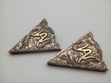 Vintage "The Westerner" Reno Sterling Silver & 10K Gold Collar Tips