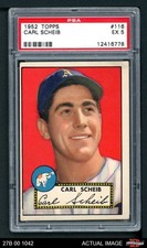 1952 Topps #116 Carl Scheib xBRK Athletics COMMON VARIATION PSA 5 - EX