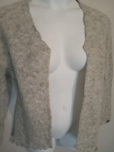 ICEWEAR Iceland Sweater Womens Large Gray Open Cardigan Icelandic Wool Long Slv