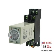 AC 110V Delay Timer Time Relay DPDT 0-60S Second & Base Socket H3Y-2 () AC 110 V