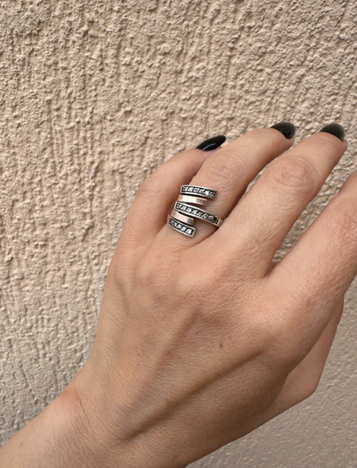 Unique Silver ring with gold plating, UK size L image 6