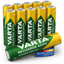 10 Stück  Wiederaufladbar VARTA RECHARGE micro ACCU Power AAA 800mAh Akku HR03