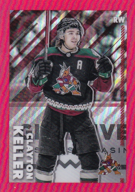 2022-23 TOPPS CHROME NHL STICKER SP RED REFRACTOR #24 CLAYTON KELLER /5 MADE