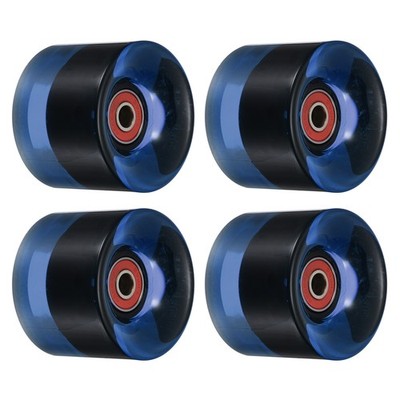 4 Stück 60mm Longboard Rollen mit Lager ABEC-9 Skateboard Rad 80A Klar Blau Rot