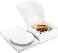 20Pack 8x8x5 Cake Boxes with Window Cake Boards 10 Boxes 10 Boards , White
