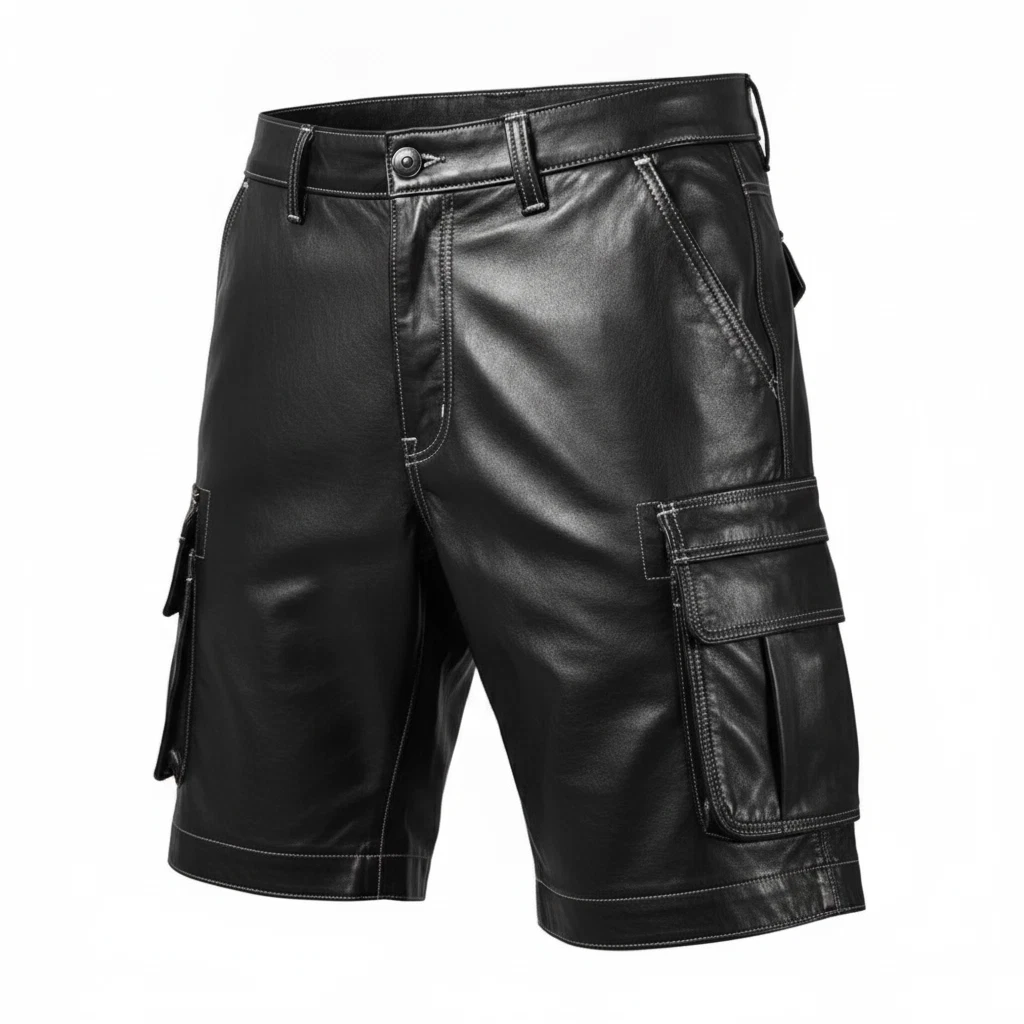 Leather Cargo Shorts for Men for sale | eBay