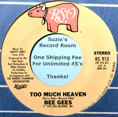 Bee Gees Too Much Haven (Slight Bow) EX Pop Rock 45 7'' Vinyl -COUPONS!