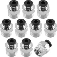 10Pcs Male Straight Push to Connect Fittings 4mm Tube OD x 1/4 inch NPT Thread,