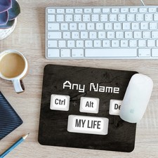 Personalised IT Technician CTRL ALT DEL Mouse Mat Pad Gift 24cm x 19cm