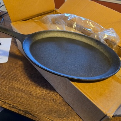 HAWOK Cast Iron Fajita Plate Sizzler Pan Pre-seasoned Cast Iron Skillet, 6 Pc.