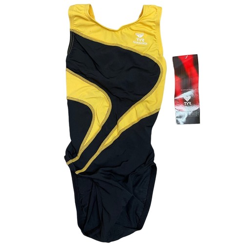 TYR Durafast YOUTH Alliance T-Splice MaxBack 1pc Swimsuit Yellow Size 24 $70 - Picture 2 of 8