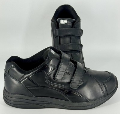 Drew Force V Shoes Mens Size 15 6E Black Leather Hook & Loop Walking Comfort