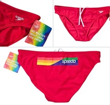 Speedo Men's Standard Swimsuit Brief Powerflex Eco Solid Red Adult Size 38