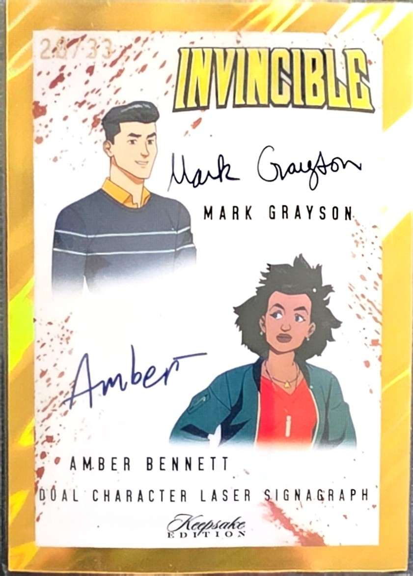 2025 KEEPSAKE INVINCIBLE MARK GRAYSON AMBER DUAL LASER SIGNAGRAPH GOLD /33
