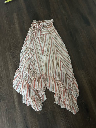 FP One Free People Giselle Striped Asymmetrical Handkerchief Maxi Skirt XS Boho - Picture 3 of 6
