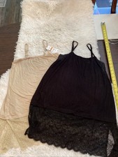 camisole with Embroidered lace Size Large Two Black And Beige